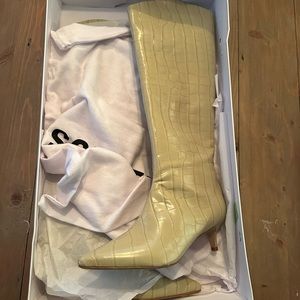 Size 7, never worn Maryana Lo Crocodile-Embossed
Leather Boot × 1.